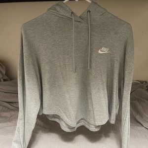 Cropped gray nike hoodie